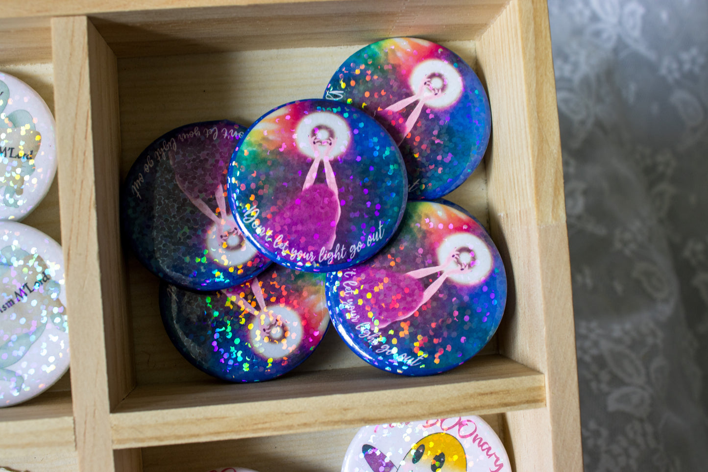 Don’t let your light go out - Holographic mental health awareness pin badge