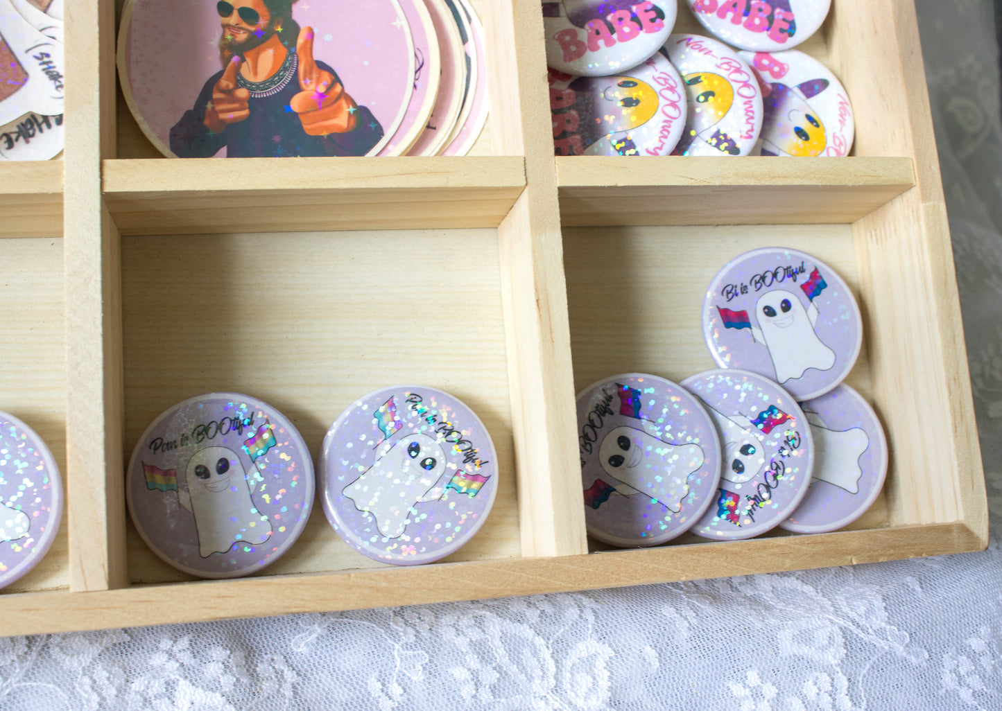 Pride is BOO-tiful! - Cute Ghost LGBT+ Flag Pin Badges