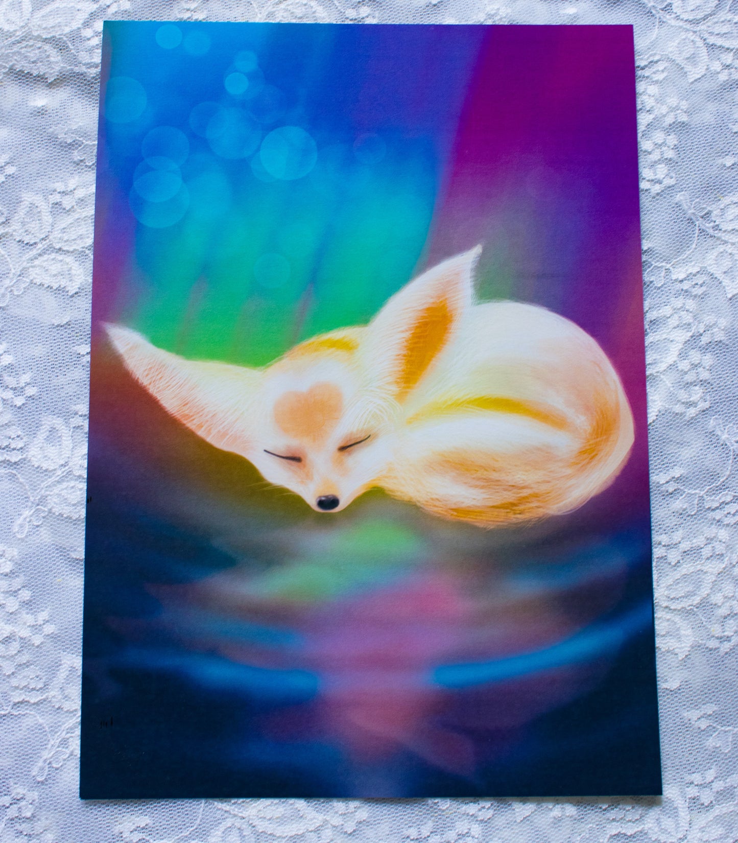 Aurora Slumber - Sleeping Fennec Fox Digital Art Print