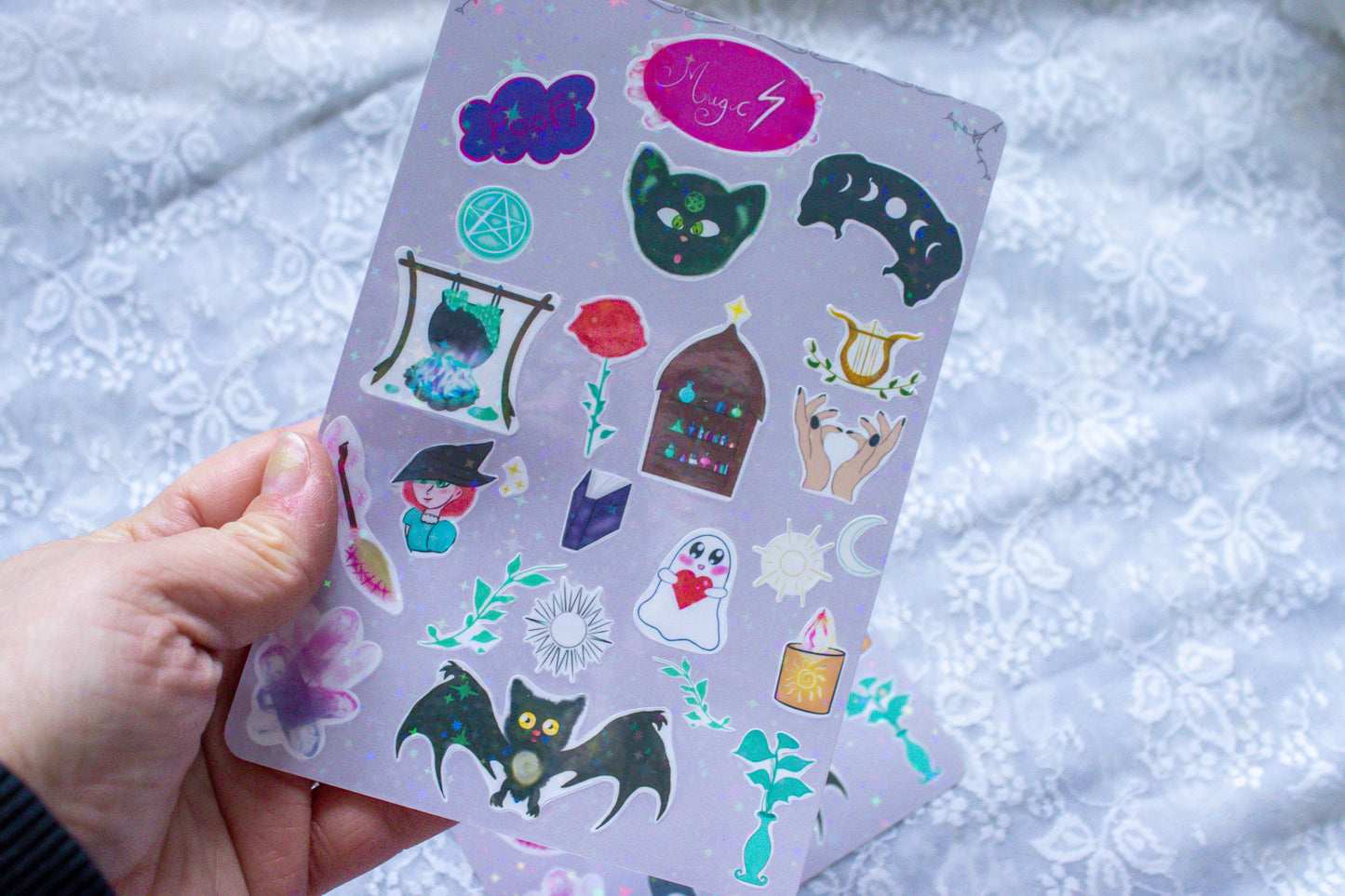 Magical Vibes Sticker Sheet - Moon Phases, Crystals, Plants & More!