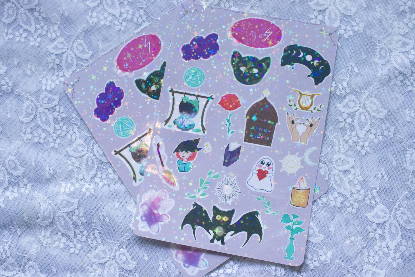 Magical Vibes Sticker Sheet - Moon Phases, Crystals, Plants & More!
