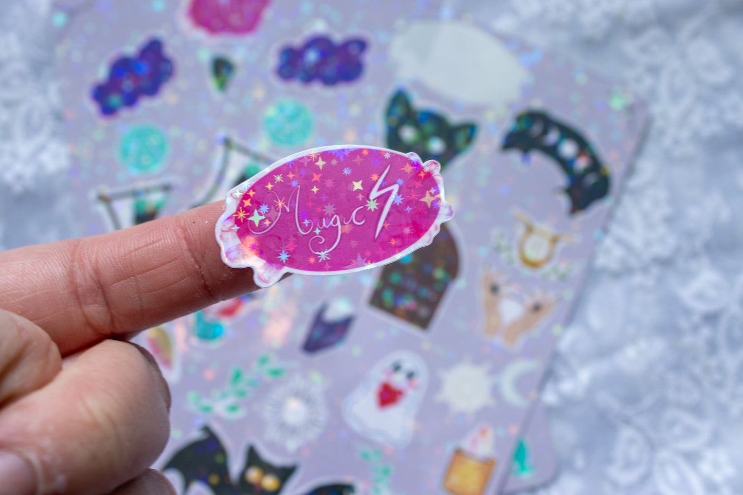 Magical Vibes Sticker Sheet - Moon Phases, Crystals, Plants & More!