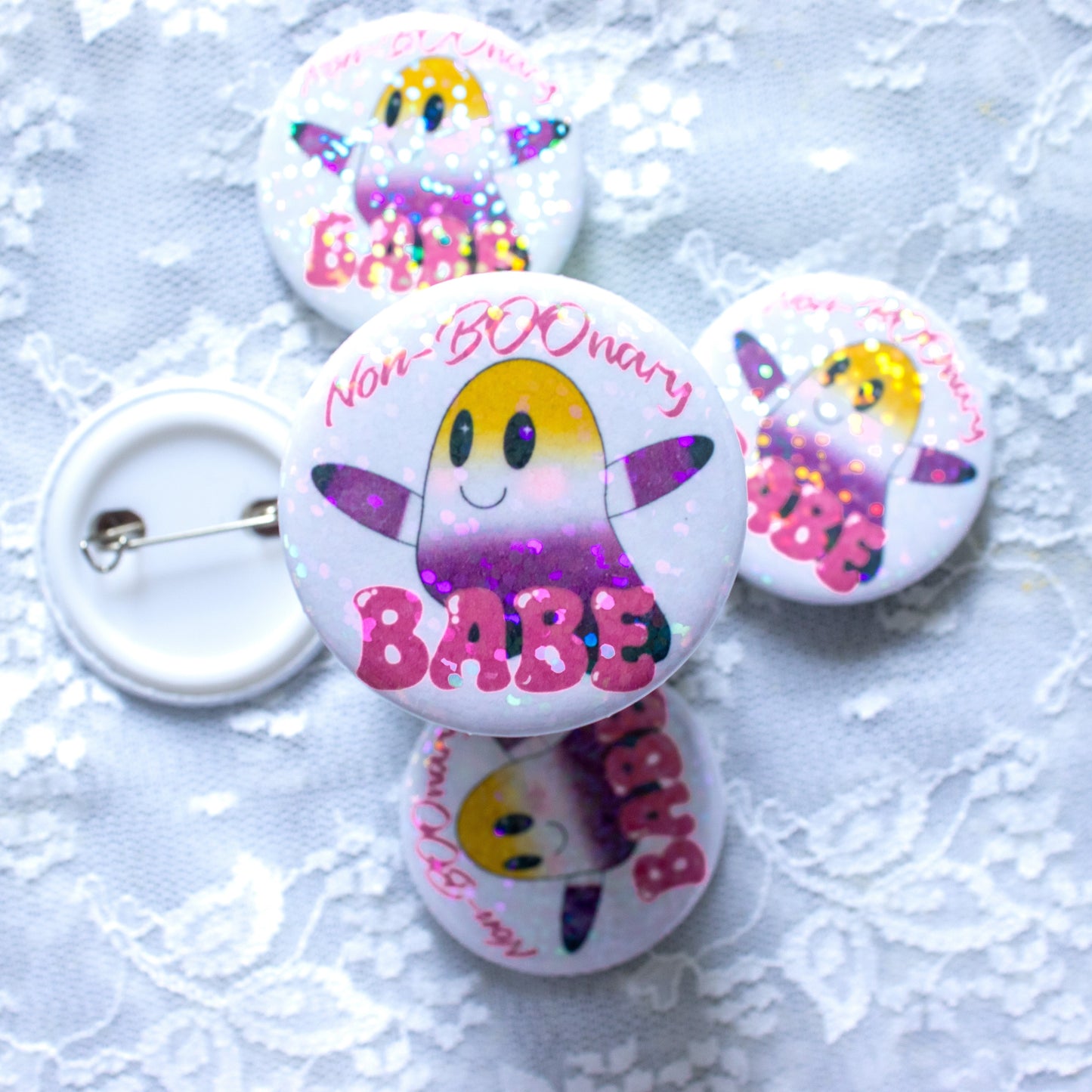 Non-BOOnary Babe Pin Badge