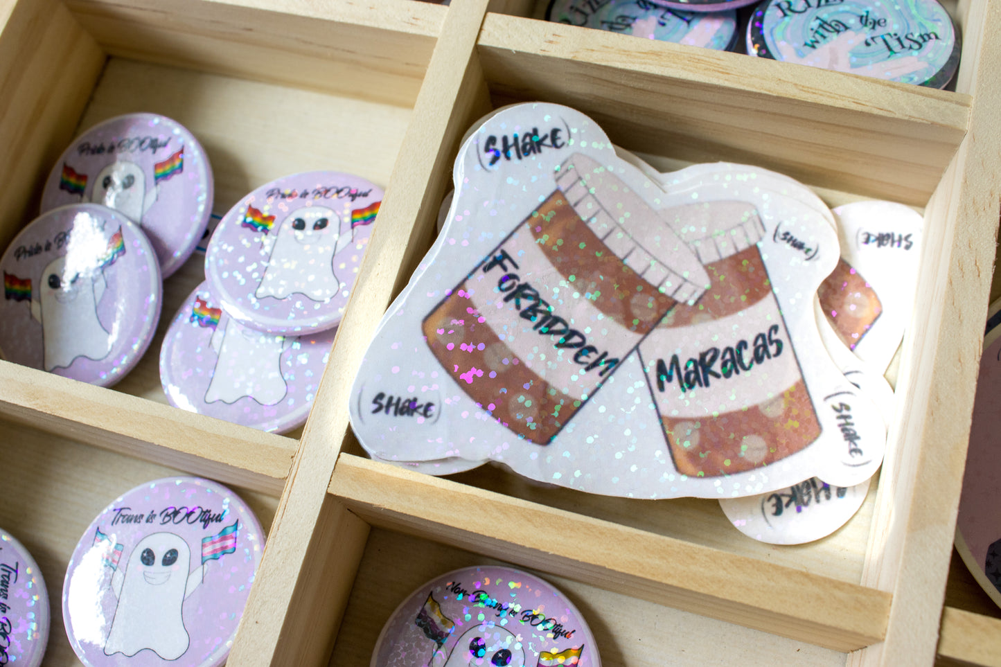 Forbidden Maracas - Holographic pill bottles sticker