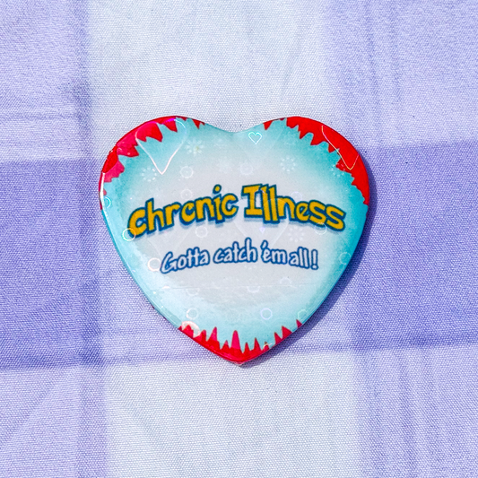 Chronic Illness: Gotta Catch 'Em All - Holographic Heart Badge