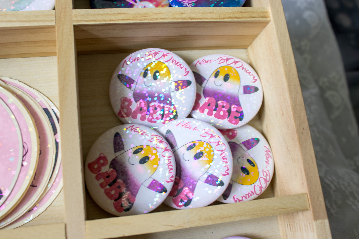 Non-BOOnary Babe Pin Badge