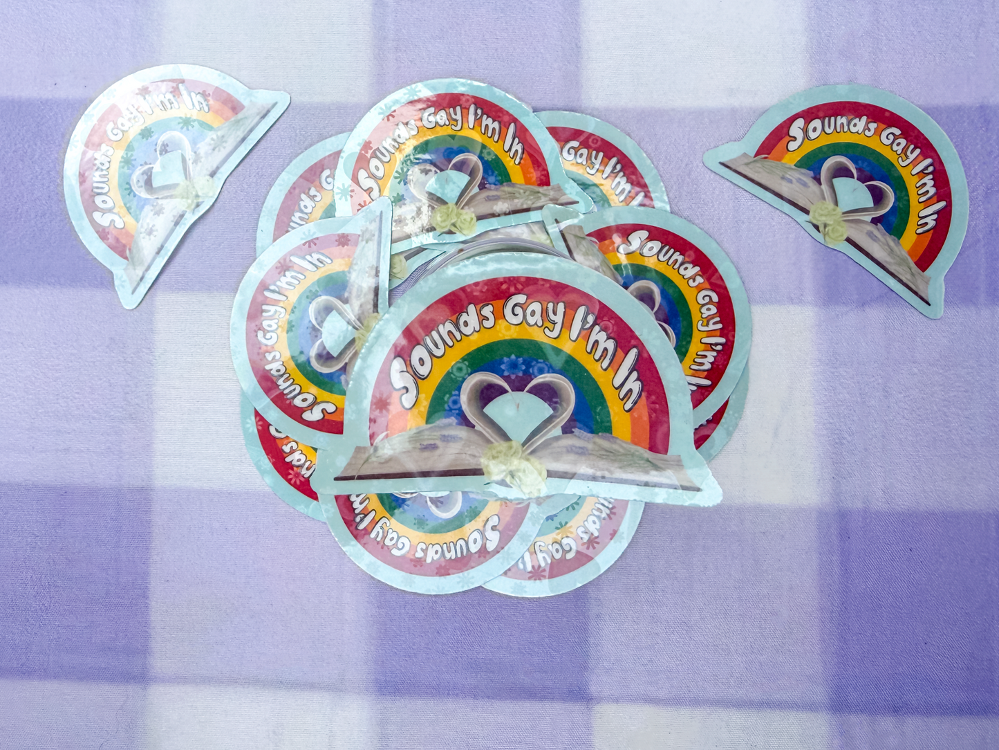 Sounds Gay I'm In - Holographic Rainbow Book Sticker
