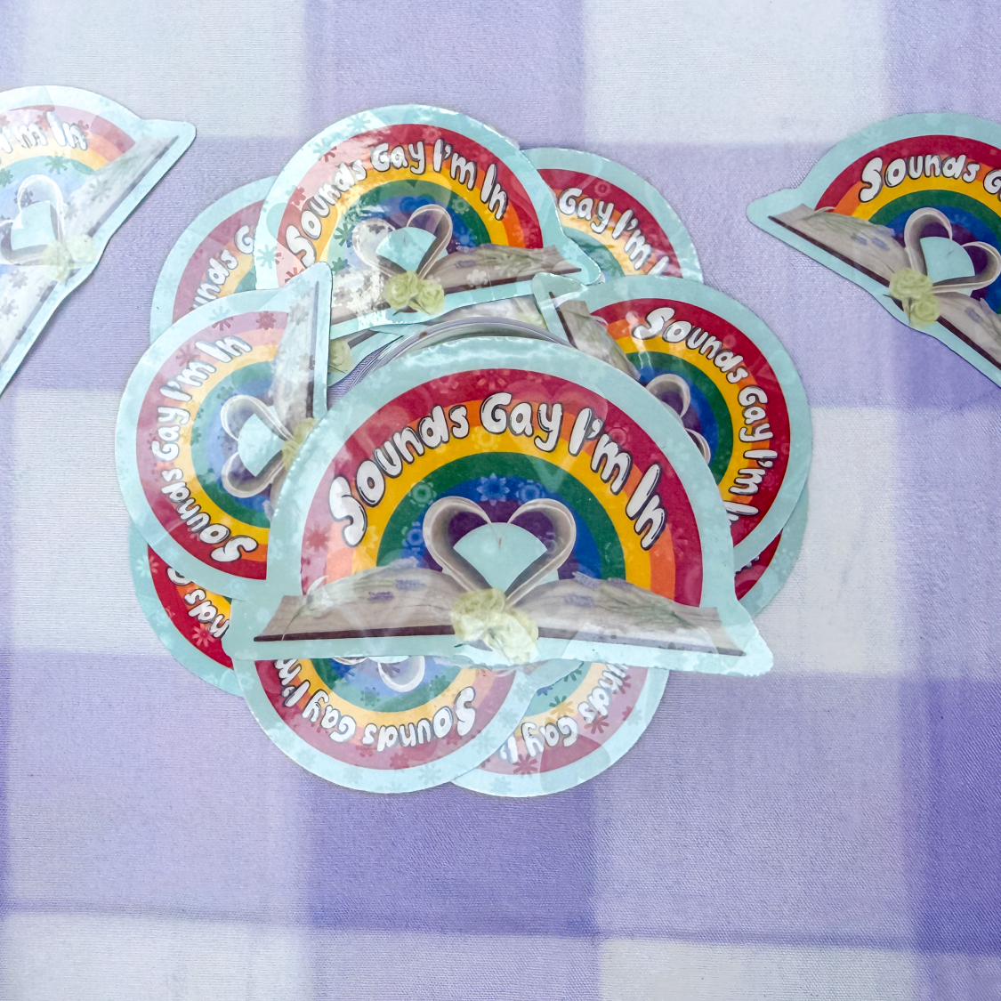 Sounds Gay I'm In - Holographic Rainbow Book Sticker